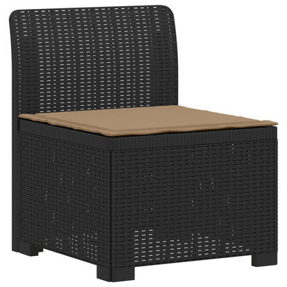 5-Seater Garden Sofa with Cushions Rattan Look PP Anthracite
