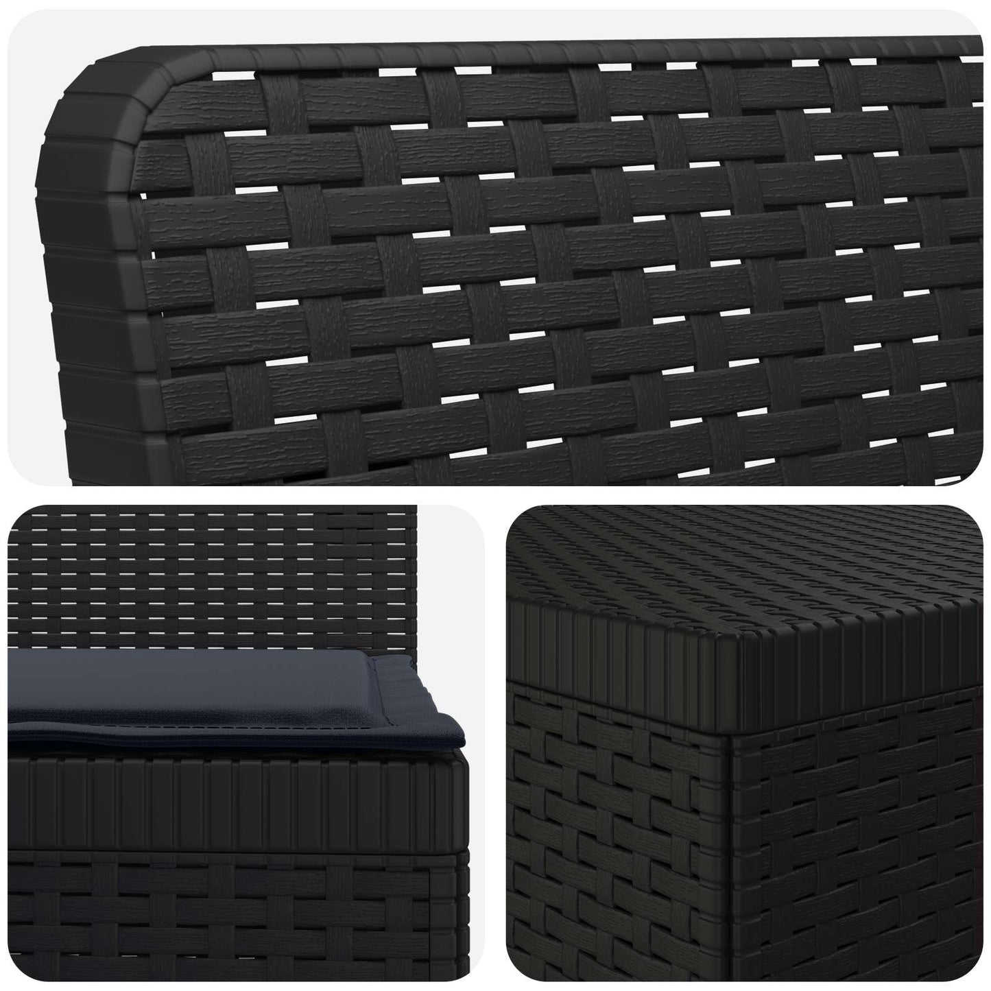 5-Seater Garden Sofa with Cushions Rattan Look PP Anthracite