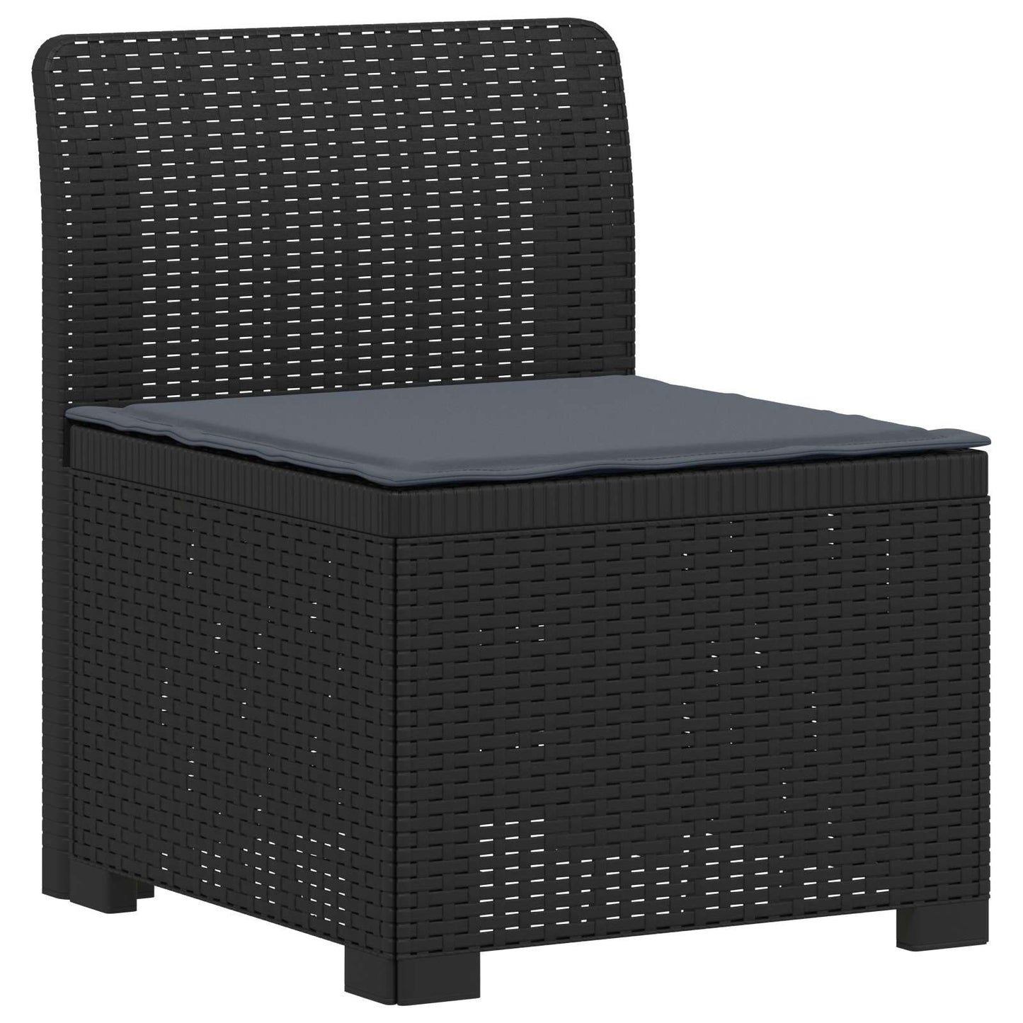 5-Seater Garden Sofa with Cushions Rattan Look PP Anthracite