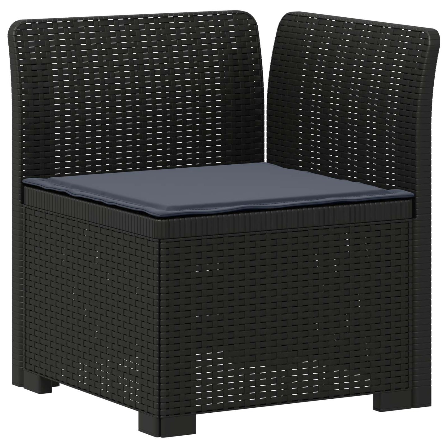 5-Seater Garden Sofa with Cushions Rattan Look PP Anthracite