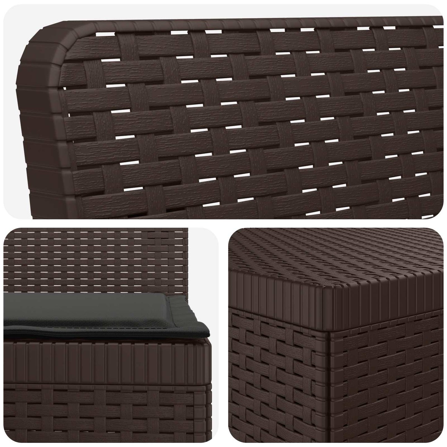 5-Seater Garden Sofa with Cushions Rattan Look PP Brown