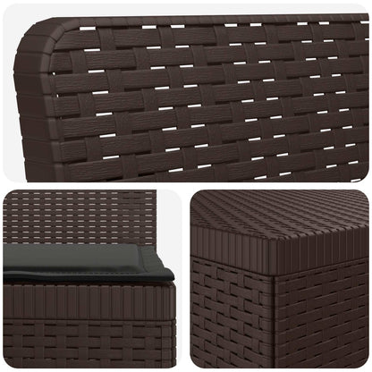5-Seater Garden Sofa with Cushions Rattan Look PP Brown
