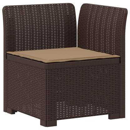 5-Seater Garden Sofa with Cushions Rattan Look PP Brown