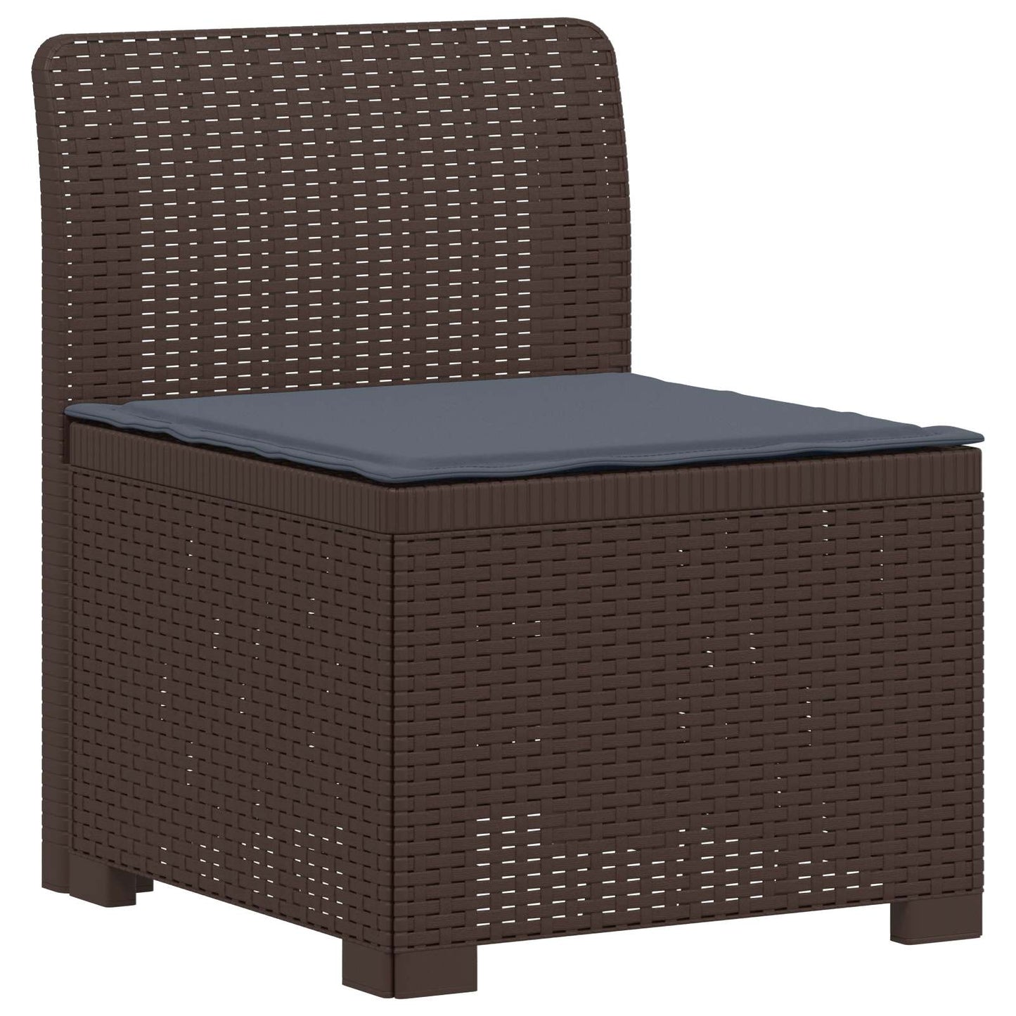 5-Seater Garden Sofa with Cushions Rattan Look PP Brown