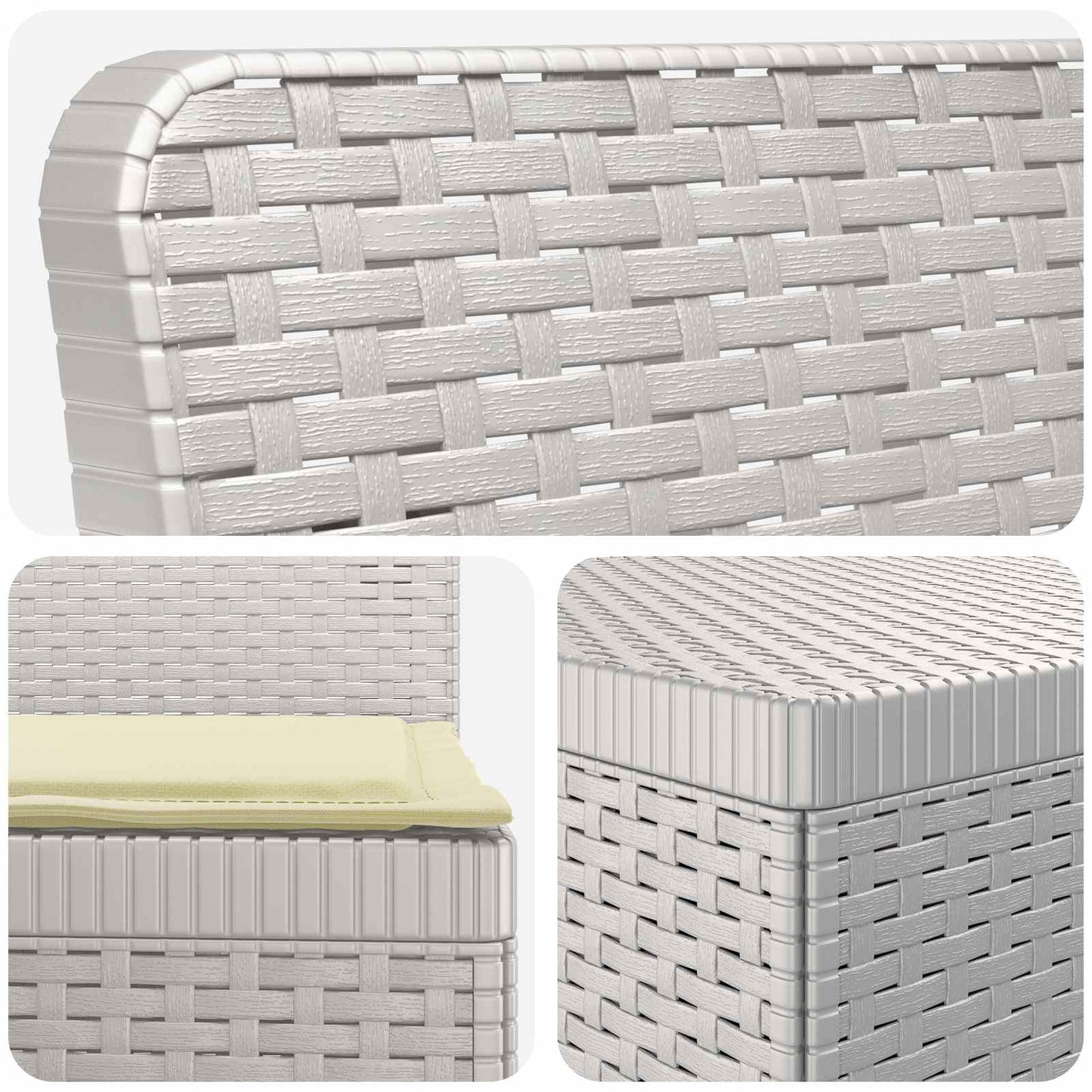 5-Seater Garden Sofa with Cushions Rattan Look PP White