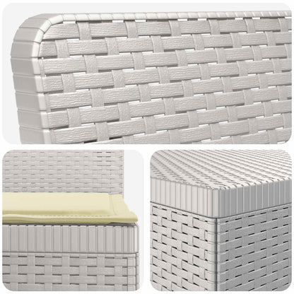 5-Seater Garden Sofa with Cushions Rattan Look PP White