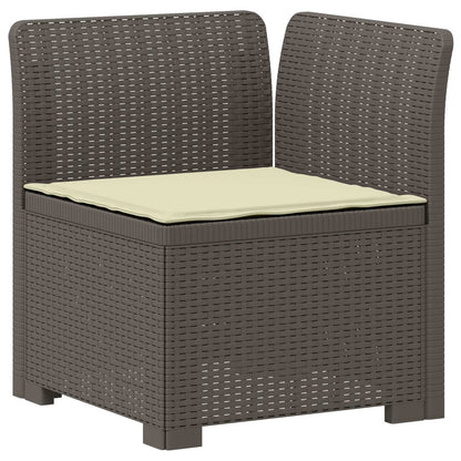 5-Seater Garden Sofa with Cushions Rattan Look PP Light Grey
