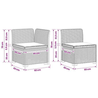 5-Seater Garden Sofa with Cushions Rattan Look PP Light Grey