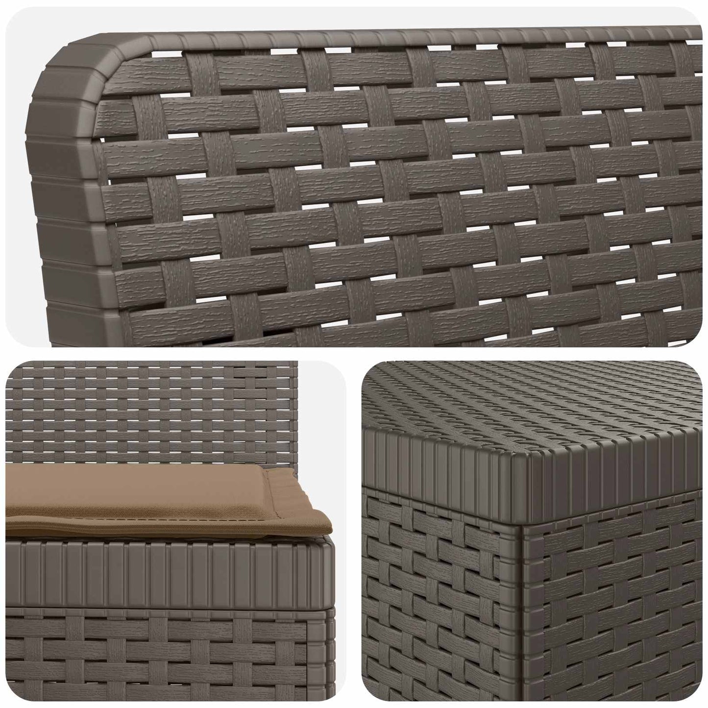 5-Seater Garden Sofa with Cushions Rattan Look PP Light Grey