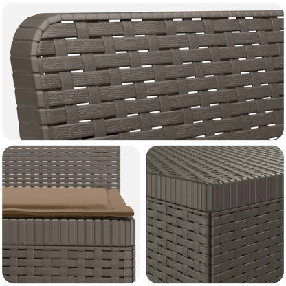 5-Seater Garden Sofa with Cushions Rattan Look PP Light Grey