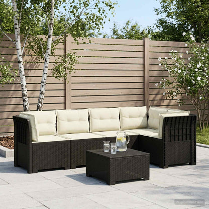 5-Seater Garden Sofa with Cushions Rattan Look PP Anthracite