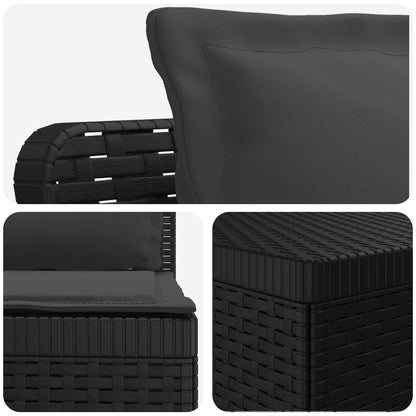 5-Seater Garden Sofa with Cushions Rattan Look PP Anthracite