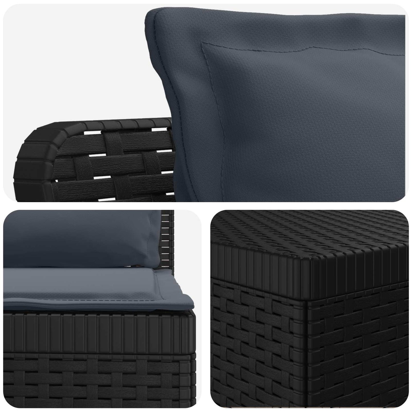 5-Seater Garden Sofa with Cushions Rattan Look PP Anthracite