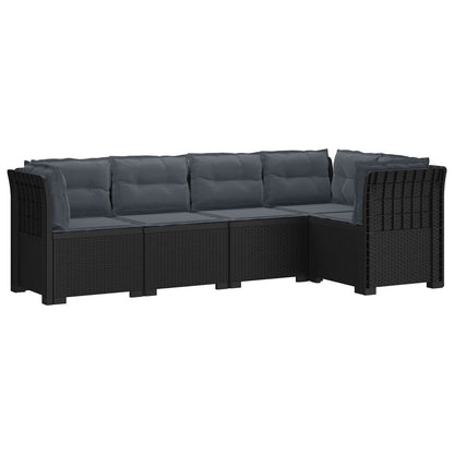 5-Seater Garden Sofa with Cushions Rattan Look PP Anthracite