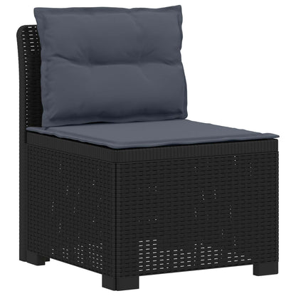 5-Seater Garden Sofa with Cushions Rattan Look PP Anthracite