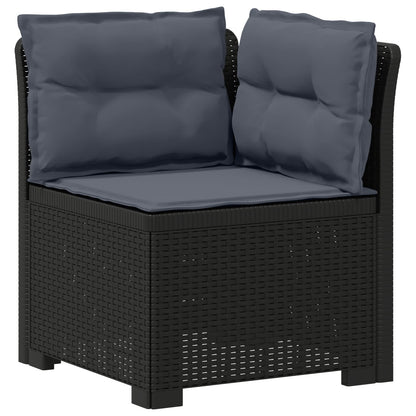 5-Seater Garden Sofa with Cushions Rattan Look PP Anthracite