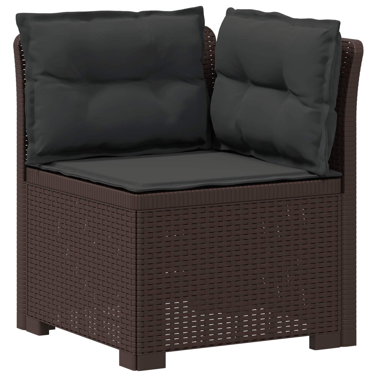 5-Seater Garden Sofa with Cushions Rattan Look PP Brown