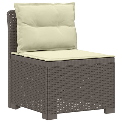 5-Seater Garden Sofa with Cushions Rattan Look PP Light Grey
