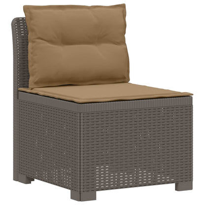 5-Seater Garden Sofa with Cushions Rattan Look PP Light Grey
