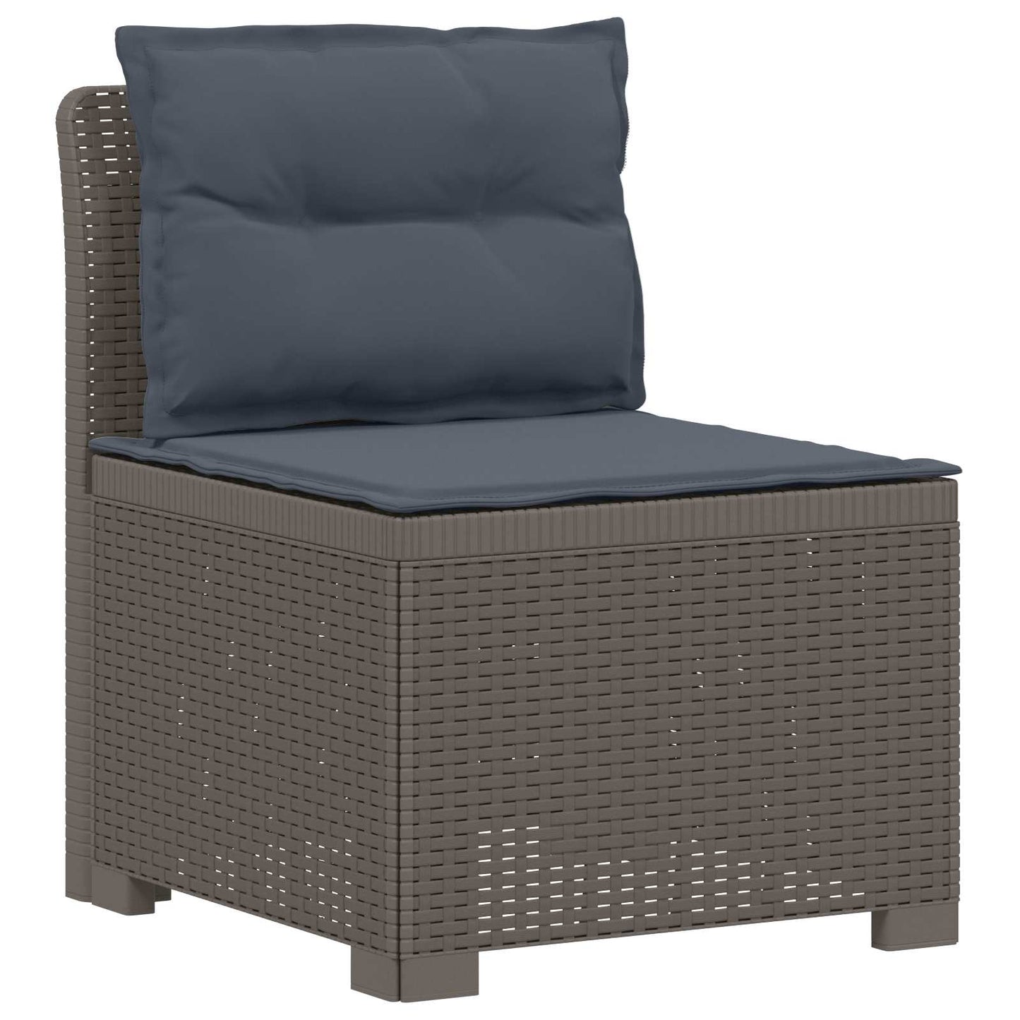 5-Seater Garden Sofa with Cushions Rattan Look PP Light Grey
