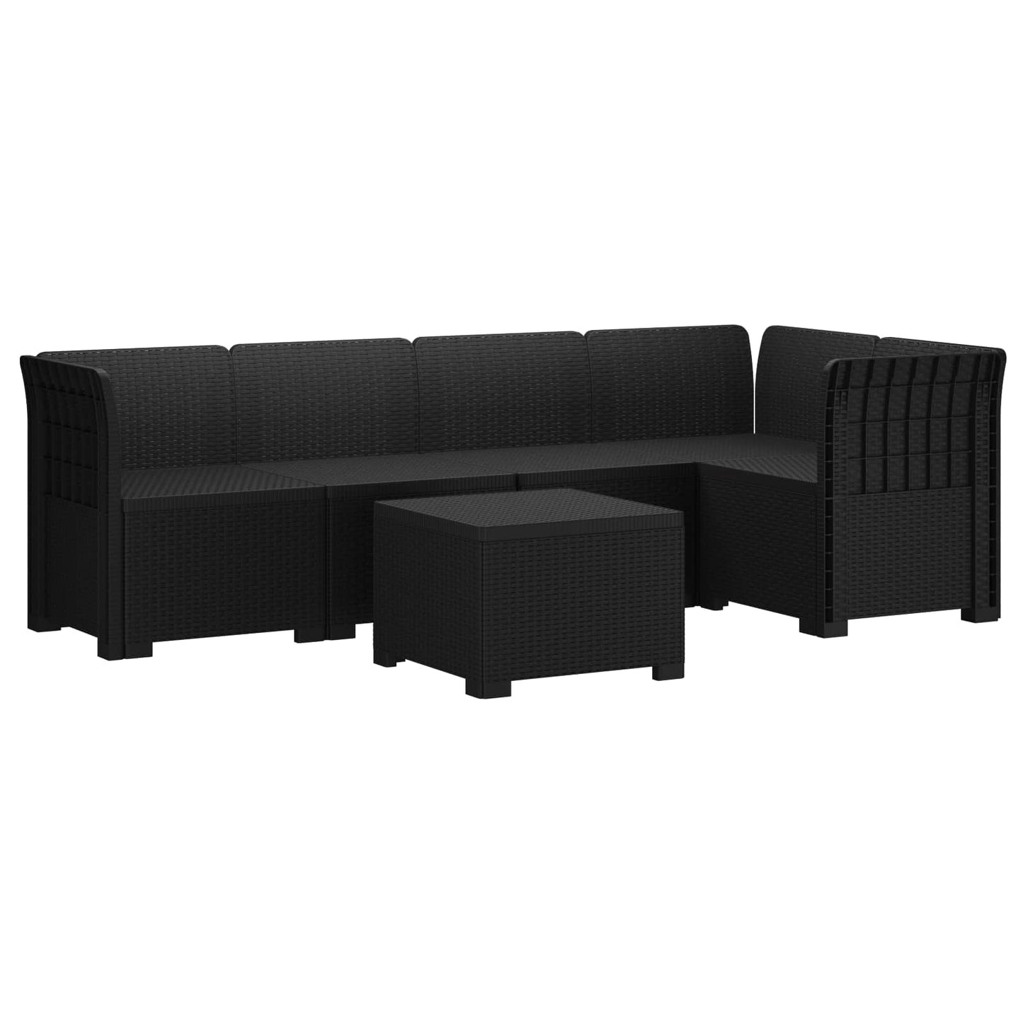 5-Seater Garden Sofa Rattan Look PP Anthracite