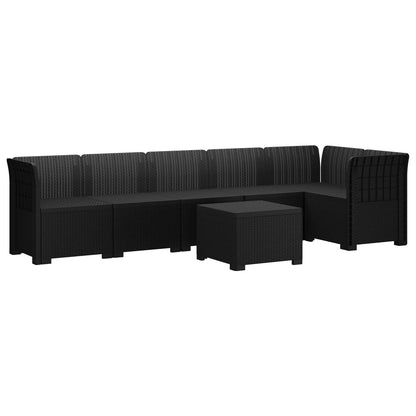 6-Seater Garden Sofa Rattan Look PP Anthracite