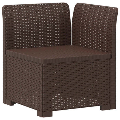 6-Seater Garden Sofa Rattan Look PP Brown