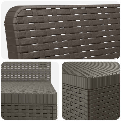 7-Seater Garden Sofa Rattan Look PP Light Grey