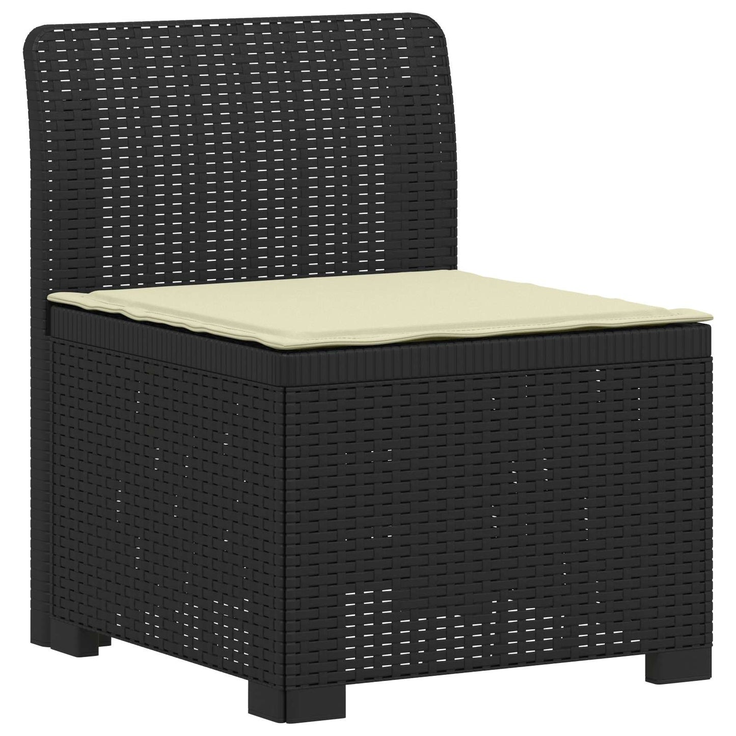 7-Seater Garden Sofa with Cushions Rattan Look PP Anthracite