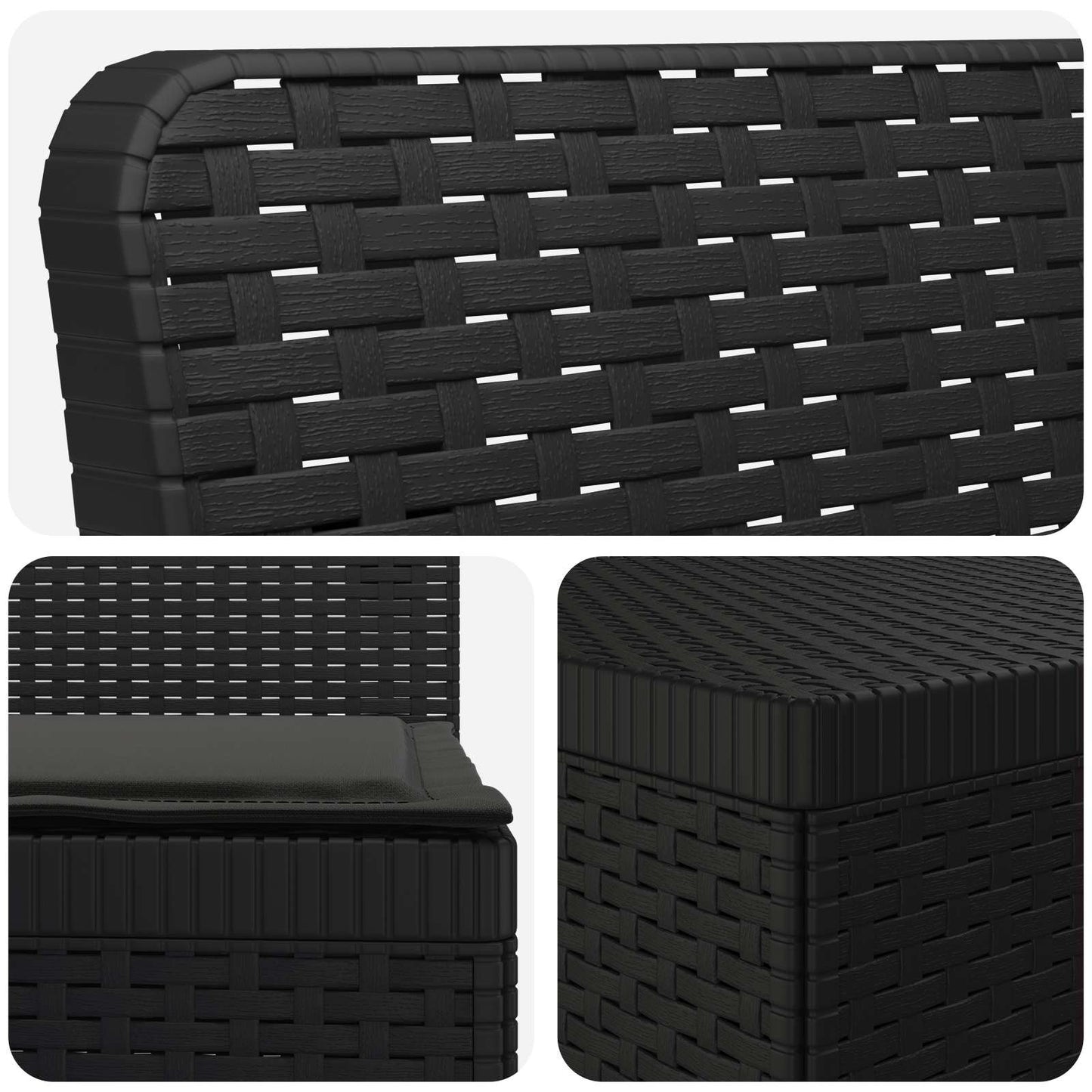 7-Seater Garden Sofa with Cushions Rattan Look PP Anthracite