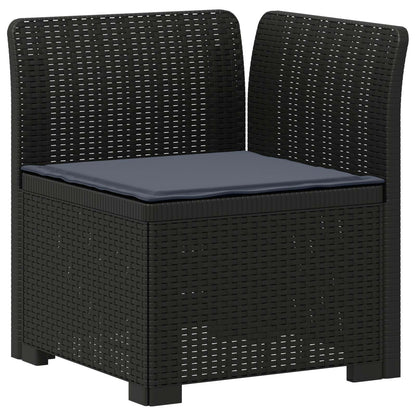 7-Seater Garden Sofa with Cushions Rattan Look PP Anthracite