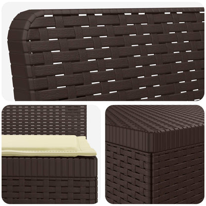 7-Seater Garden Sofa with Cushions Rattan Look PP Brown