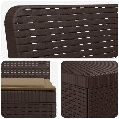 7-Seater Garden Sofa with Cushions Rattan Look PP Brown