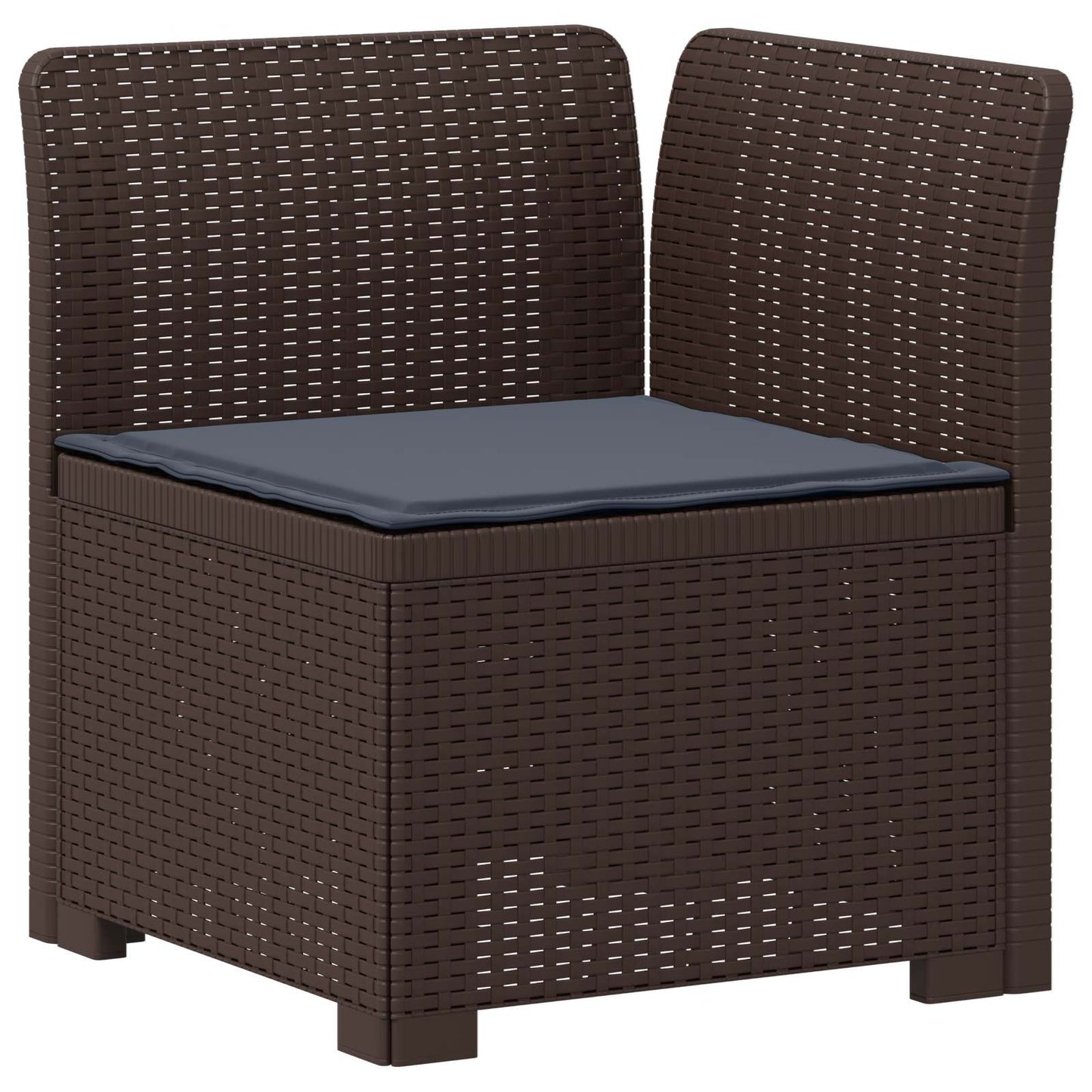 7-Seater Garden Sofa with Cushions Rattan Look PP Brown
