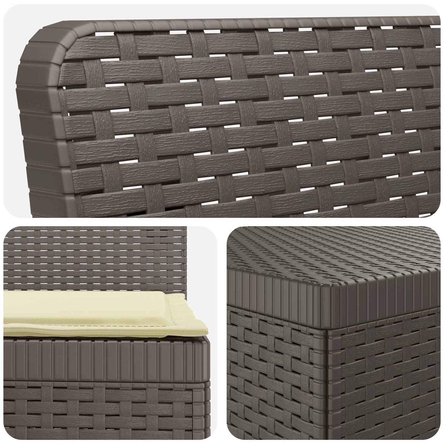 7-Seater Garden Sofa with Cushions Rattan Look PP Light Grey
