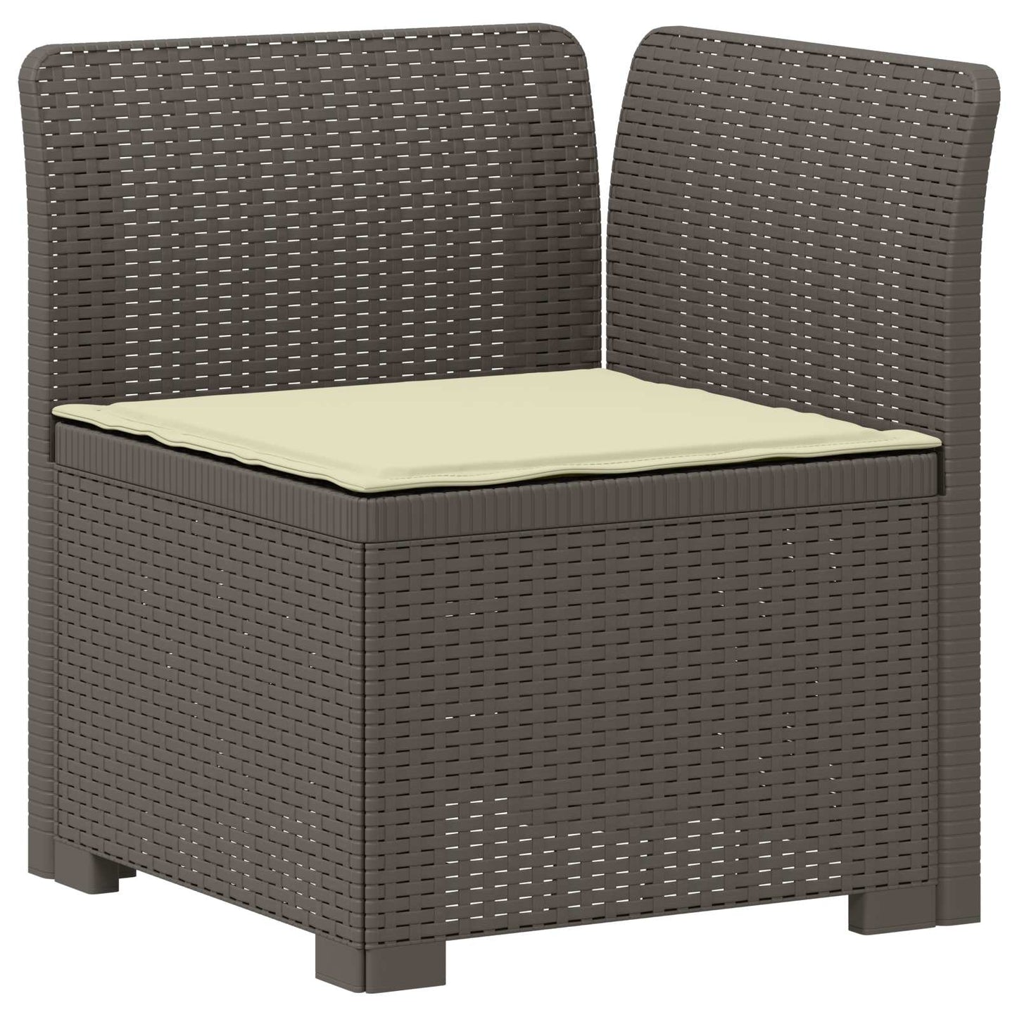 7-Seater Garden Sofa with Cushions Rattan Look PP Light Grey