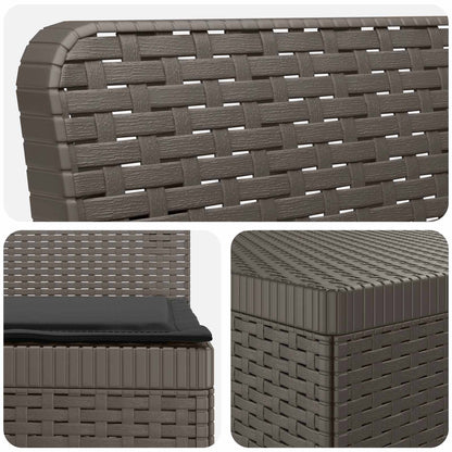 7-Seater Garden Sofa with Cushions Rattan Look PP Light Grey