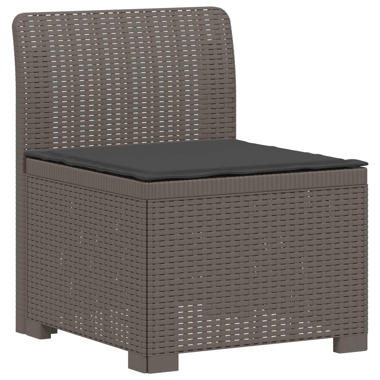 7-Seater Garden Sofa with Cushions Rattan Look PP Light Grey