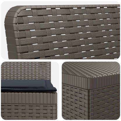 7-Seater Garden Sofa with Cushions Rattan Look PP Light Grey