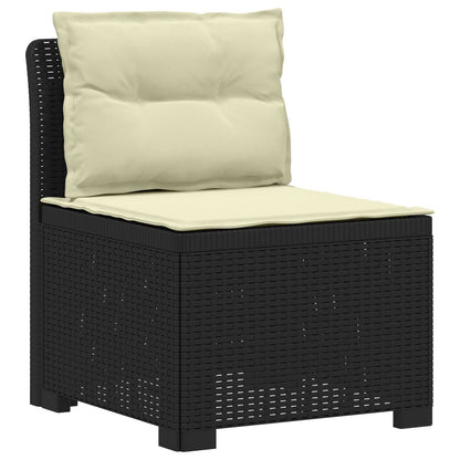 7-Seater Garden Sofa with Cushions Rattan Look PP Anthracite