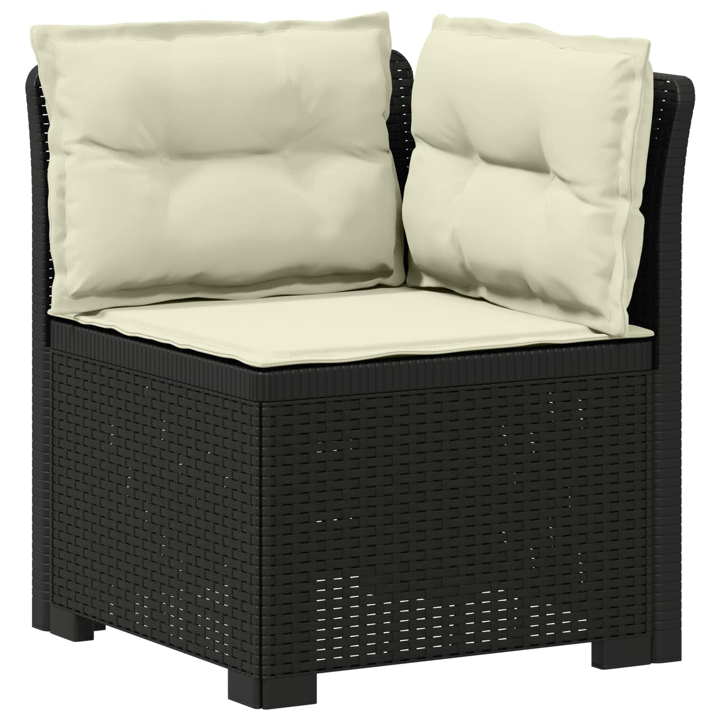 7-Seater Garden Sofa with Cushions Rattan Look PP Anthracite