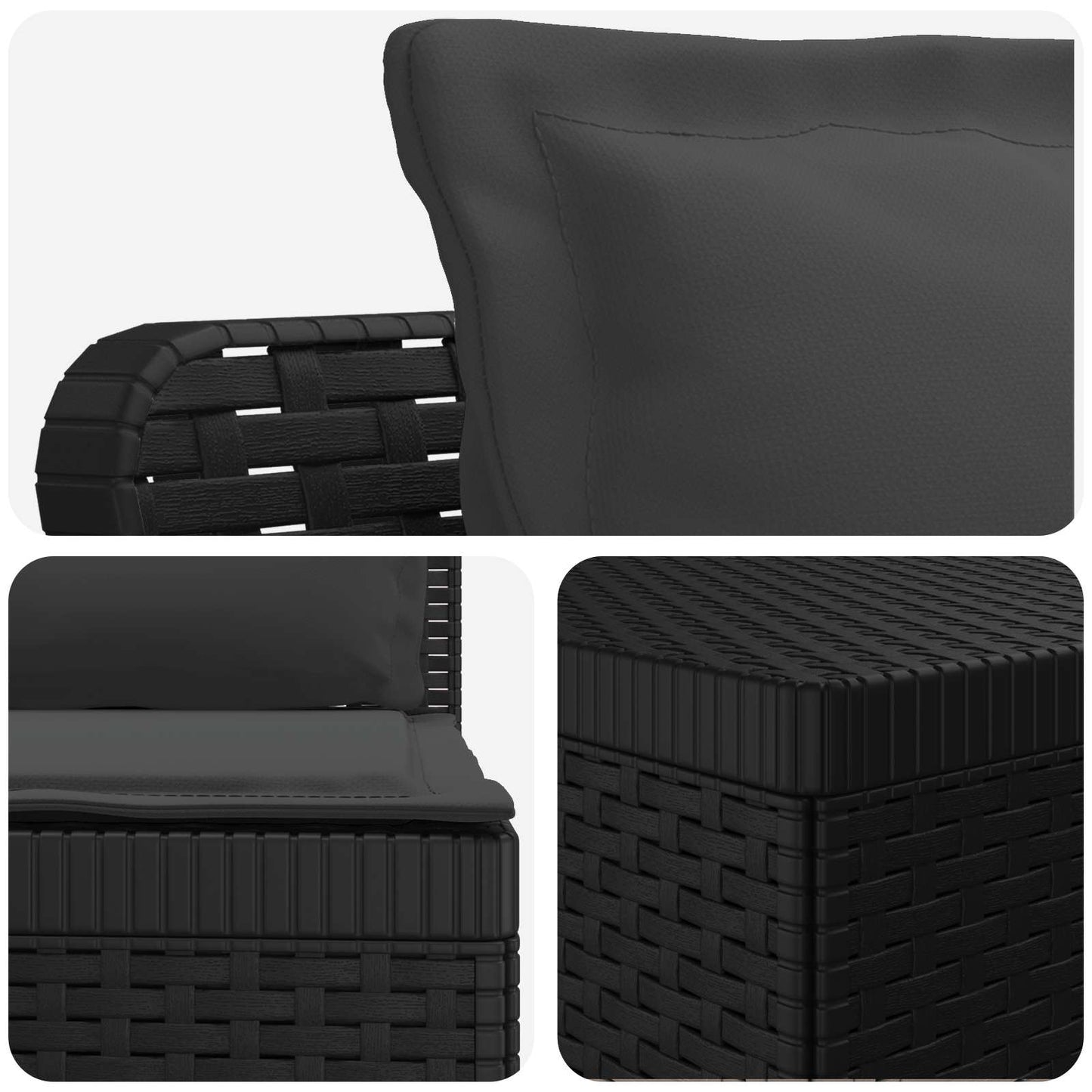 7-Seater Garden Sofa with Cushions Rattan Look PP Anthracite