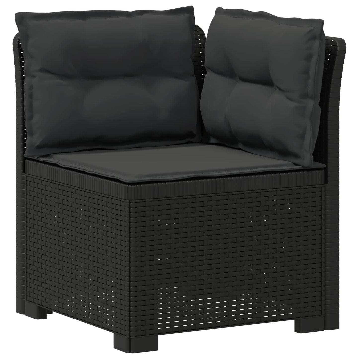 7-Seater Garden Sofa with Cushions Rattan Look PP Anthracite