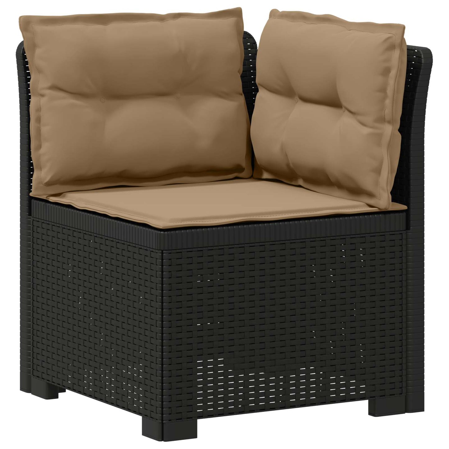 7-Seater Garden Sofa with Cushions Rattan Look PP Anthracite
