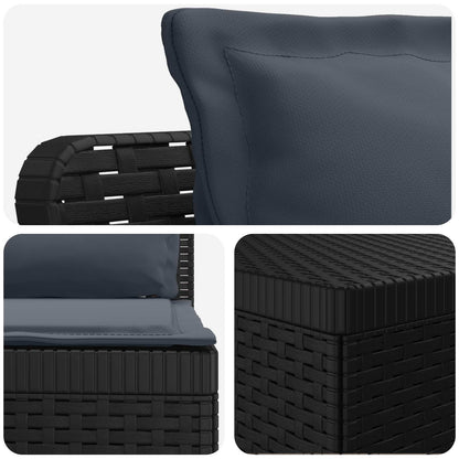 7-Seater Garden Sofa with Cushions Rattan Look PP Anthracite