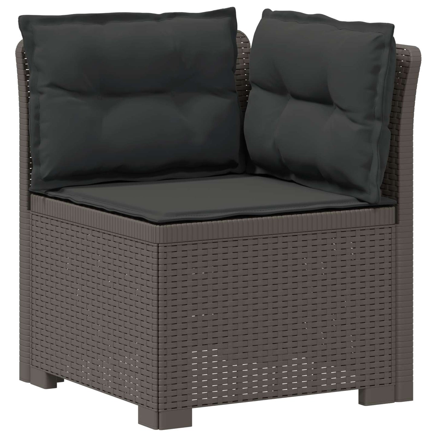 7-Seater Garden Sofa with Cushions Rattan Look PP Light Grey
