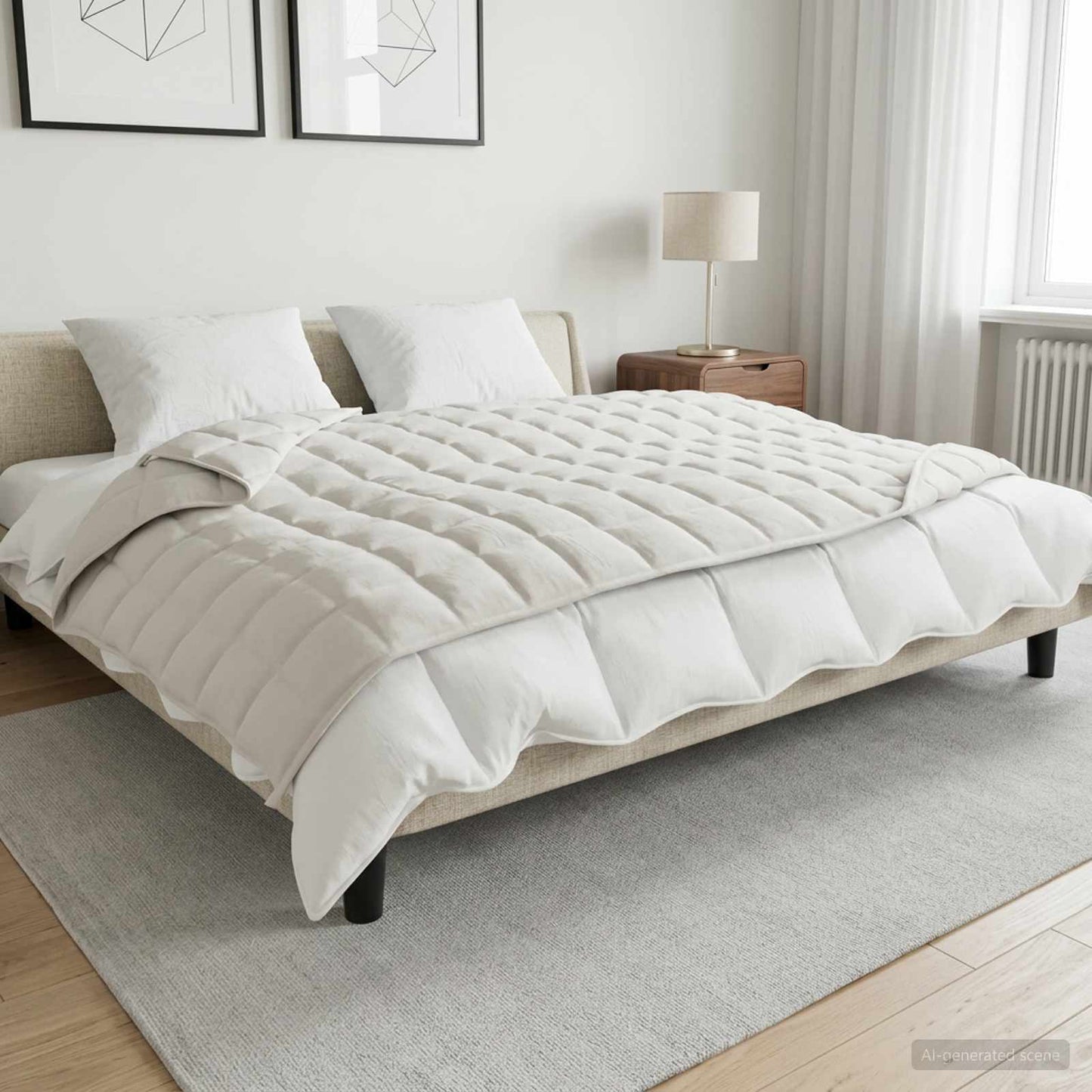 Weighted Blanket White 122 x 183 cm 9 kg 100% Cotton 205T