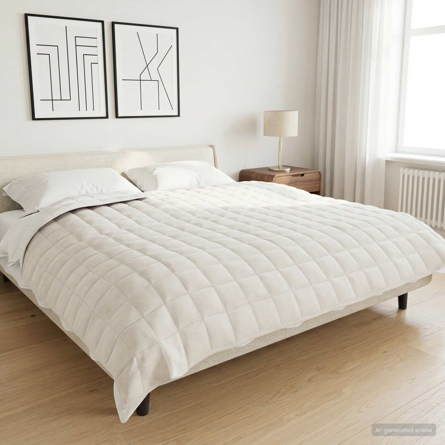 Weighted Blanket White 200 x 230 cm 9 kg 100% Cotton 205T