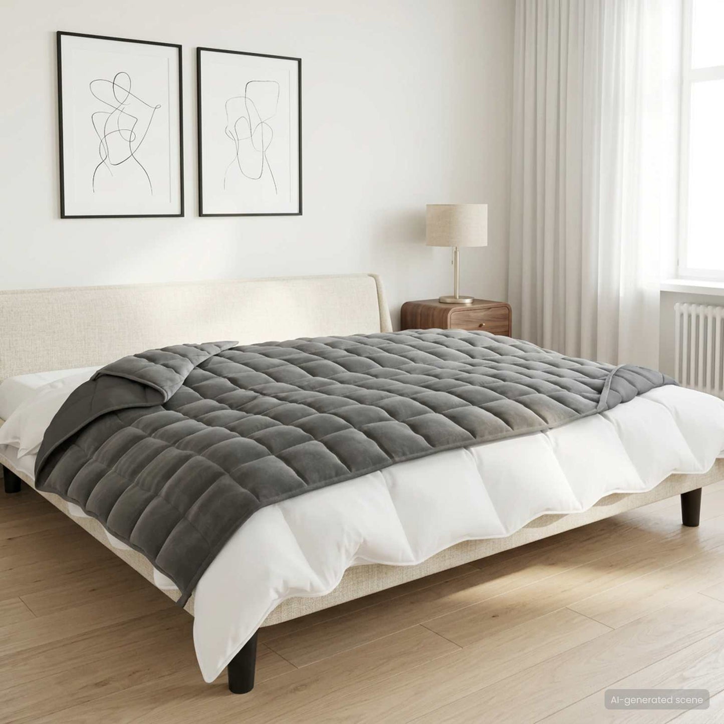 Weighted Blanket Anthracite 152 x 203 cm 7 kg 100% Cotton 205T