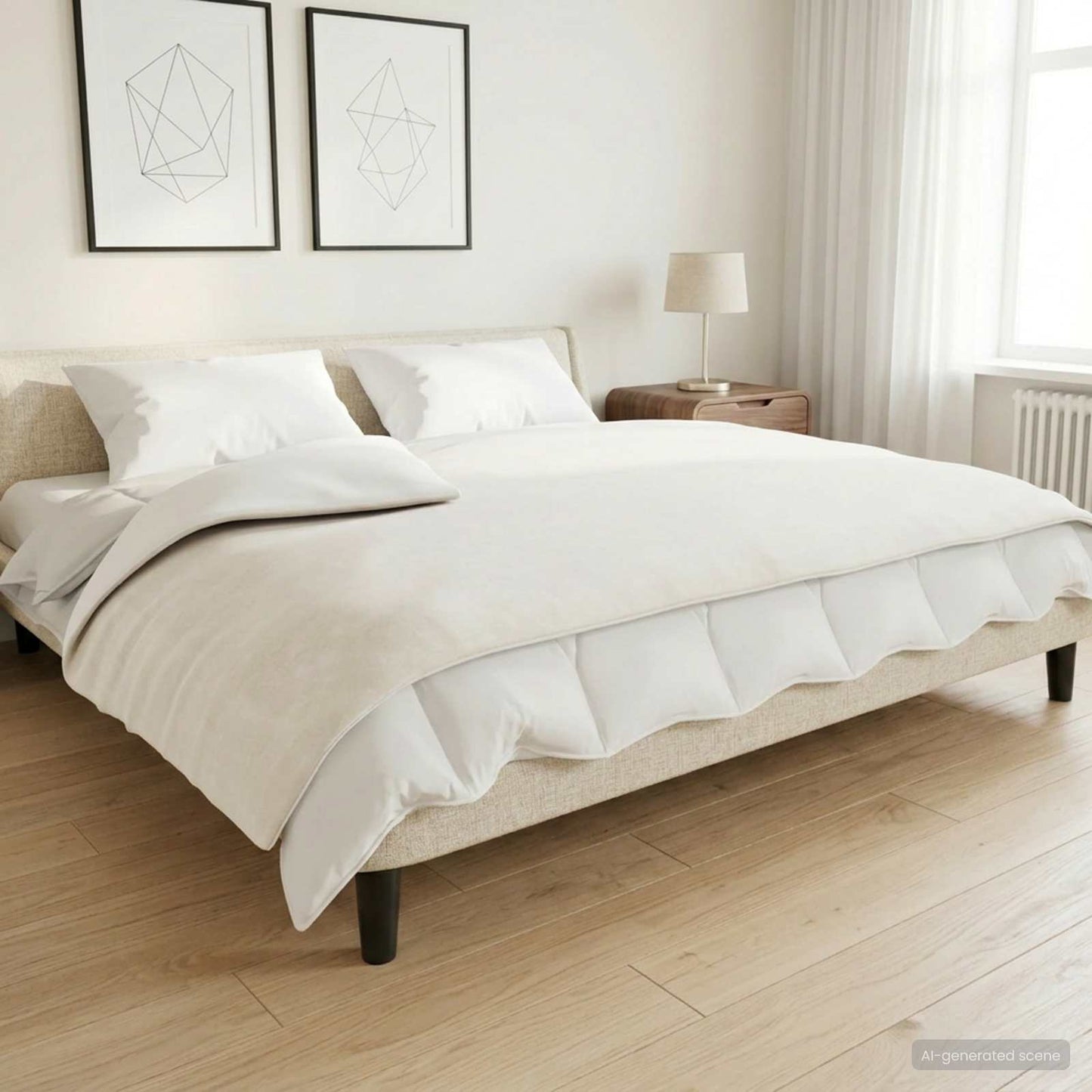 Weighted Blanket White 152 x 203 cm 7 kg 100% Cotton 205T